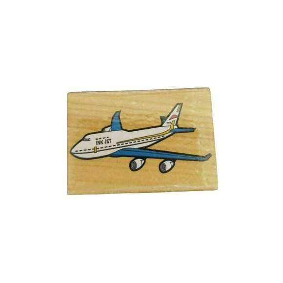 Melissa & Doug Rubber Ink‎ Stamp Wood Mounted Craft Airplane Jet Plane - Picture 1 of 8